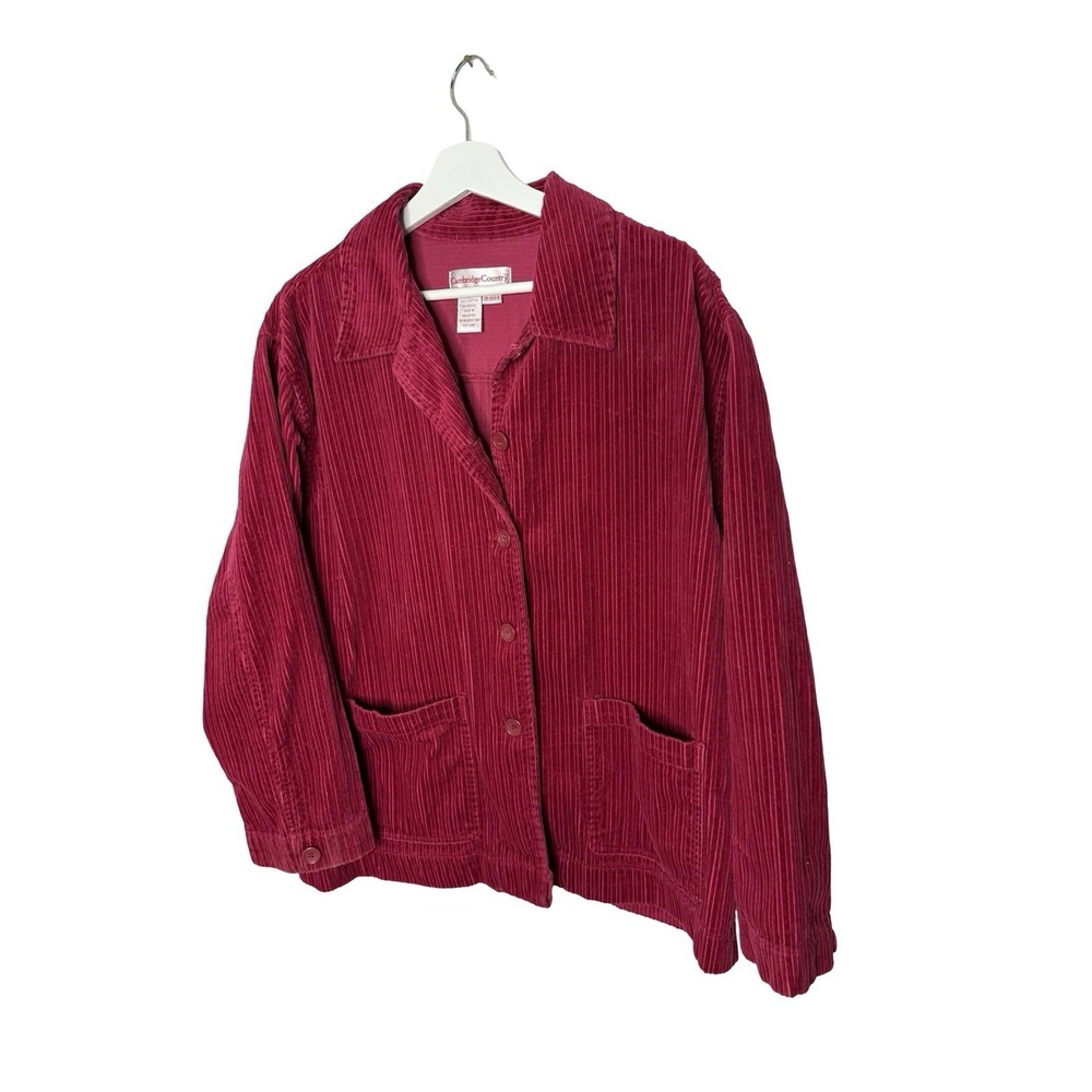 Cambridge Country XL Cotton Shacket shirt womens red‎ corduroy